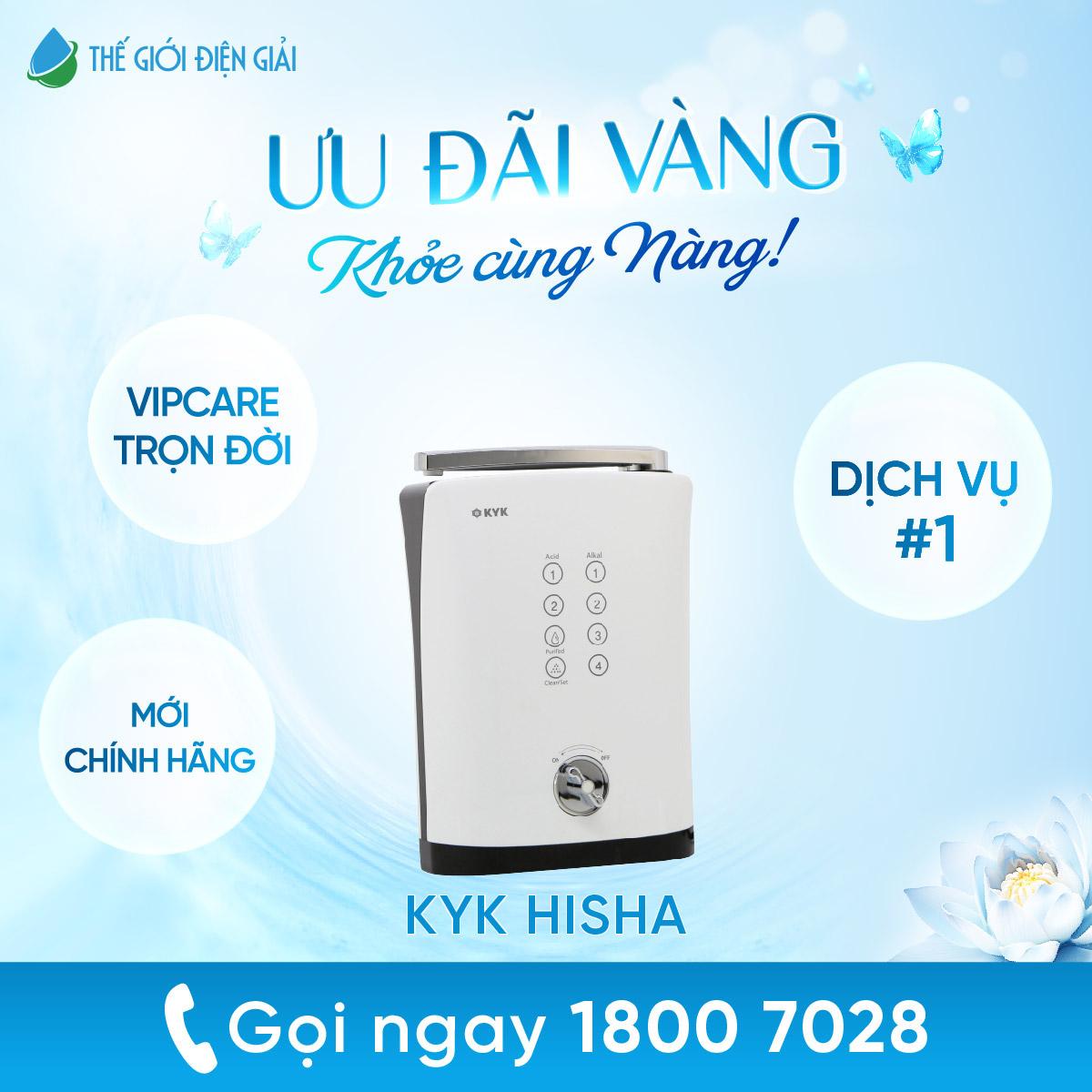 Máy lọc nước điện giải ion kiềm Hàn Quốc KYK Hisha