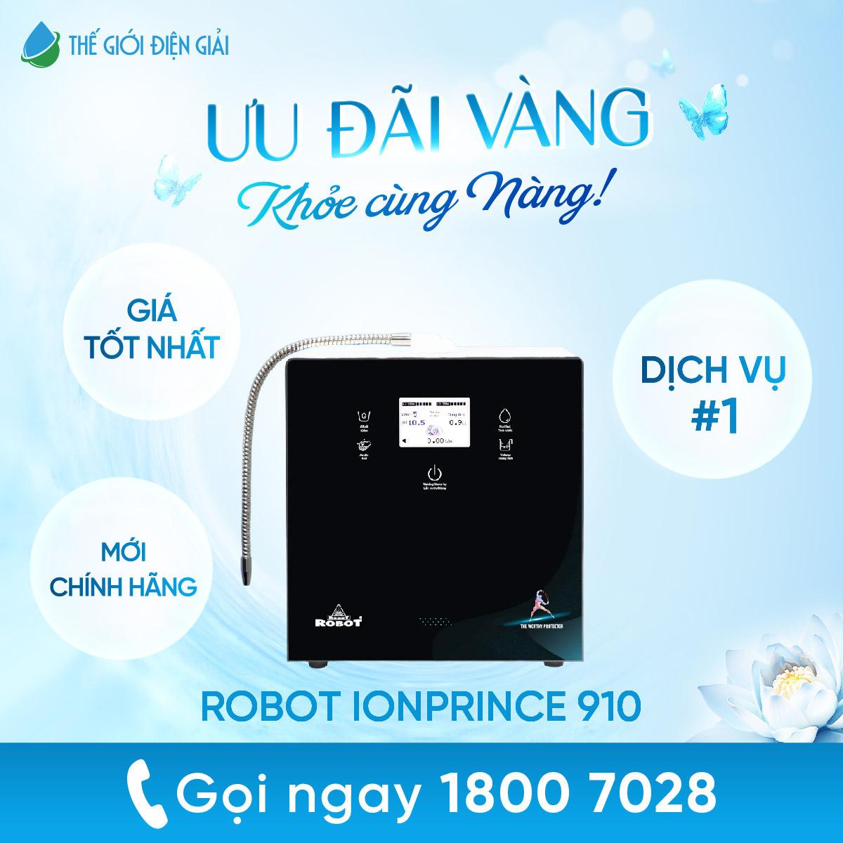 Máy lọc nước ion kiềm Robot ionPrince 910