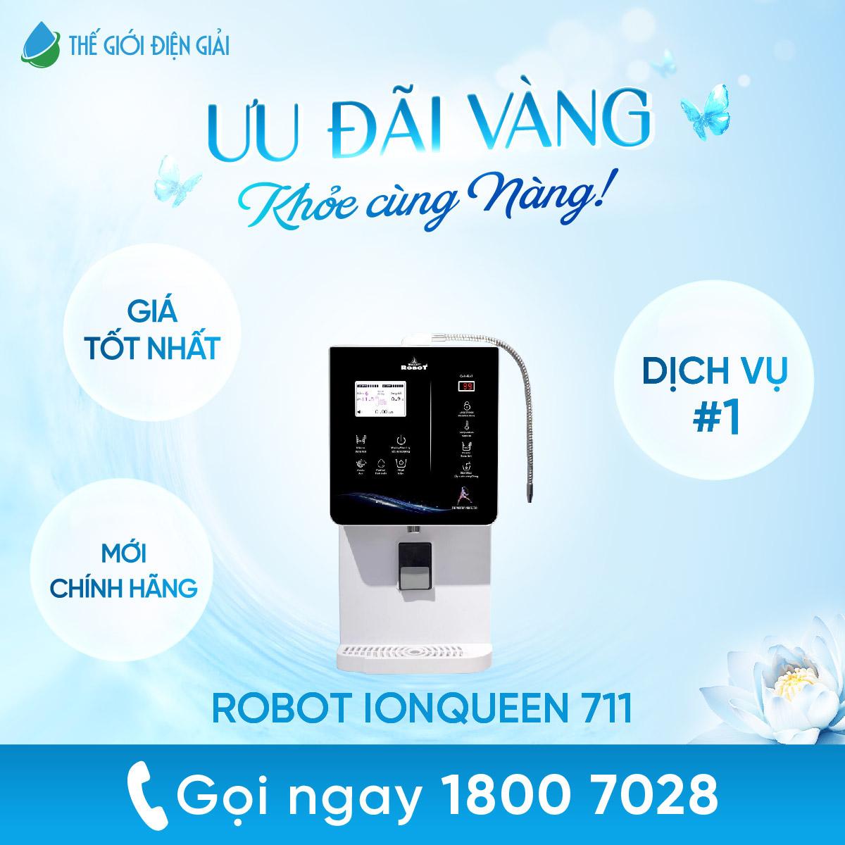 Máy lọc nước điện giải iON kiềm Robot ionQueen 711