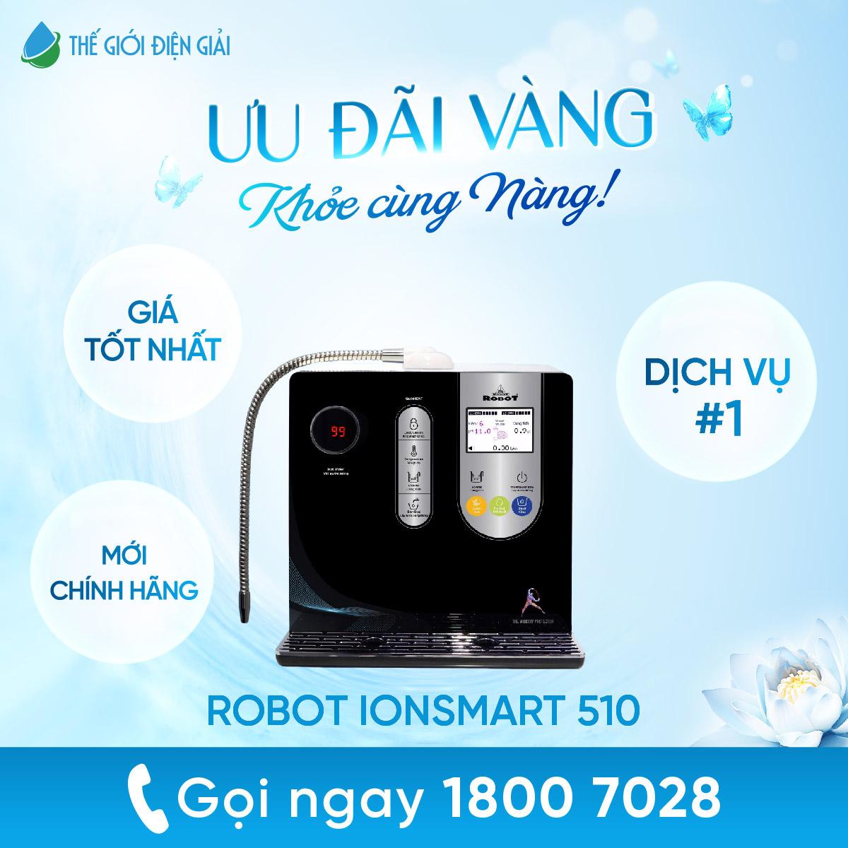 Máy lọc nước điện giải iON kiềm Robot ionSmart 510