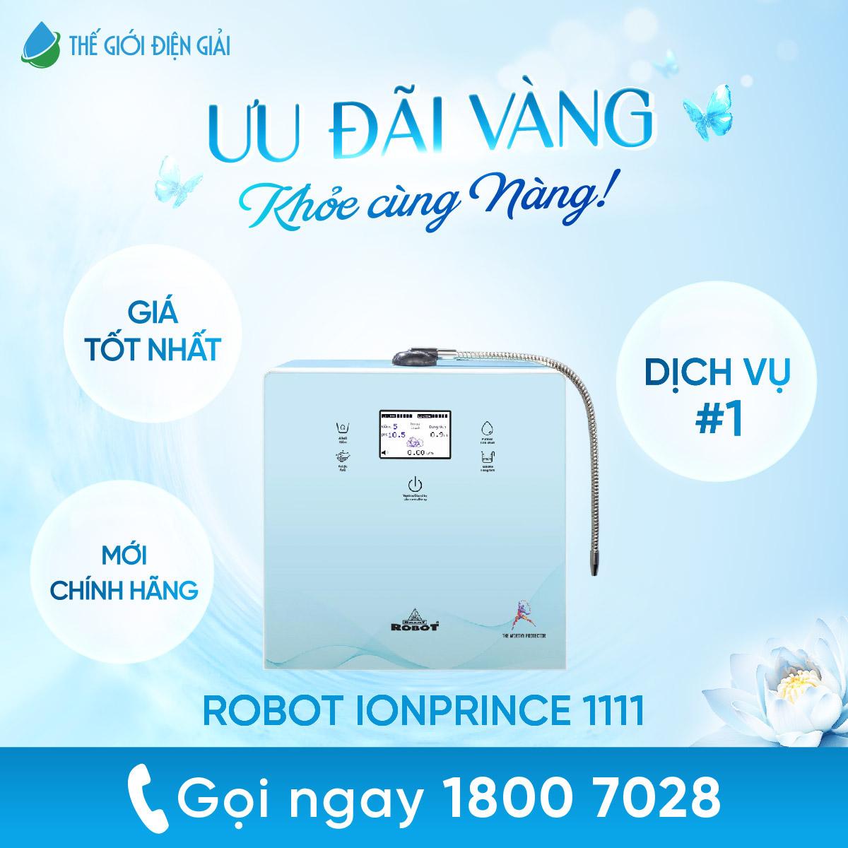 Máy lọc nước điện giải ion kiềm Robot ionPrince 1111