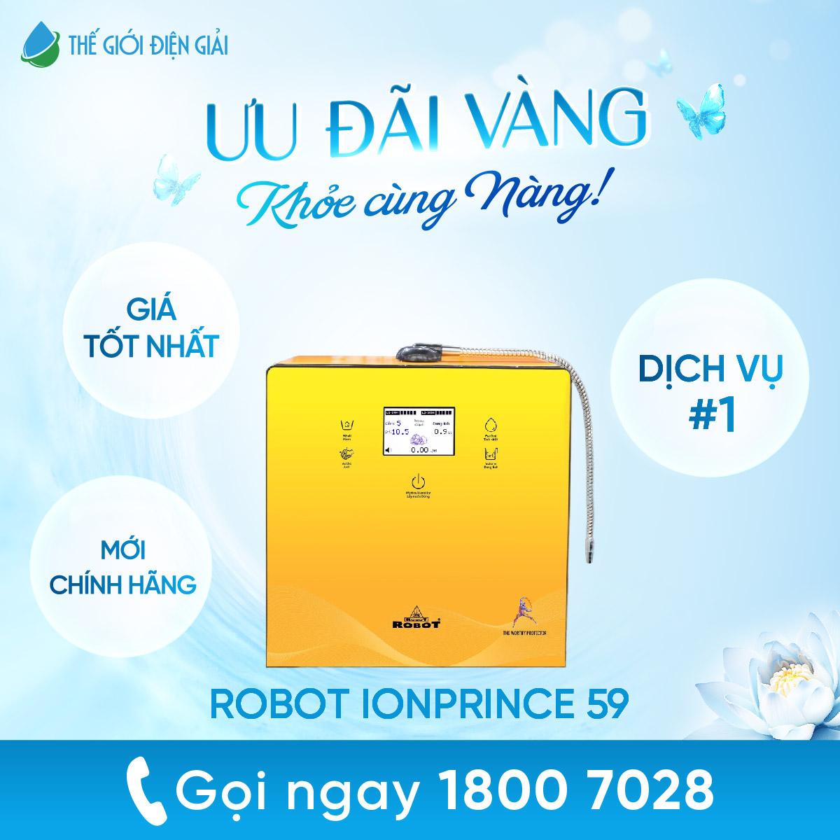 Máy lọc nước điện giải ion kiềm Robot ionPrince 59