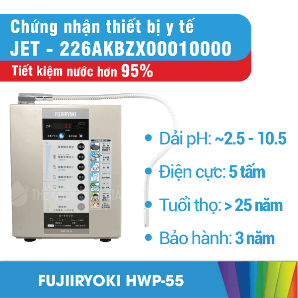 Máy lọc nước điện giải iON kiềm Fujiiryoki HWP-55