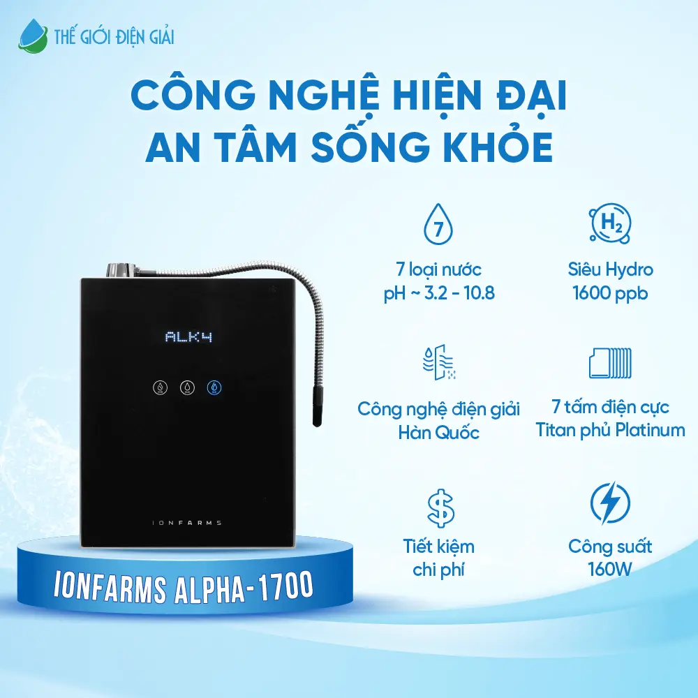Máy lọc nước iON kiềm Hàn Quốc IonFarms