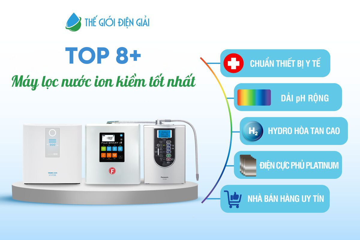 TOP 8+ máy lọc nước iON kiềm giàu hydro tốt nhất hiện nay