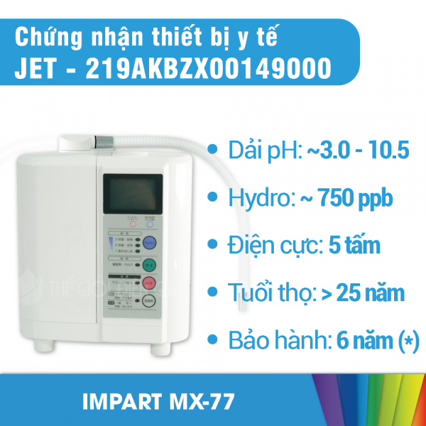Máy lọc nước ion kiềm Impart Excel-JX (MX-77)