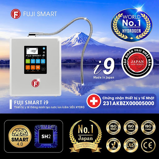 Máy lọc nước ion kiềm siêu Hydro chuẩn thiết bị y tế Fuji Smart i9 có tốt không?
