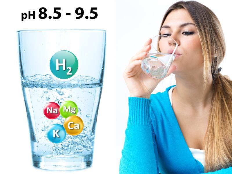 Nước uống ion kiềm pH ~8.5 - 9.5 đem lại nhiều lợi ích sức khỏe