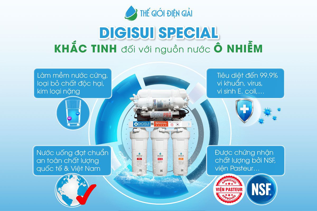 Bộ tiền xử lý nước Digisui Special xử lý tốt mọi nguồn nước
