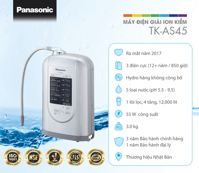 Máy lọc nước ion kiềm Panasonic TK-AS45 giá rẻ