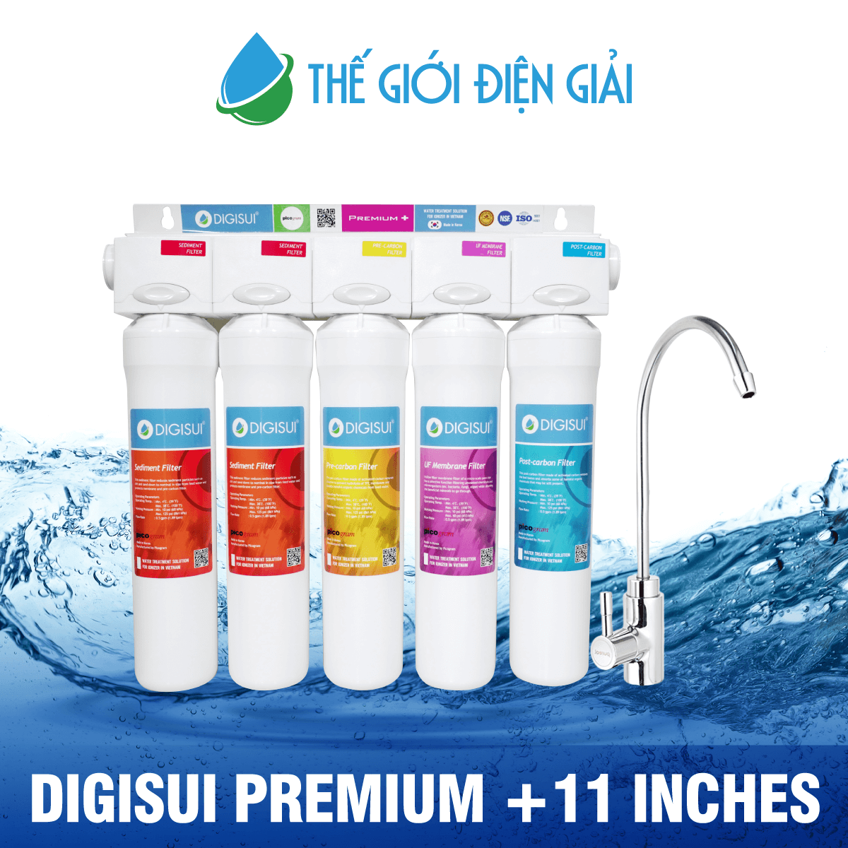  Máy lọc nước DigiSui Premium + 11 inches được nghiên cứu dành riêng cho Việt Nam