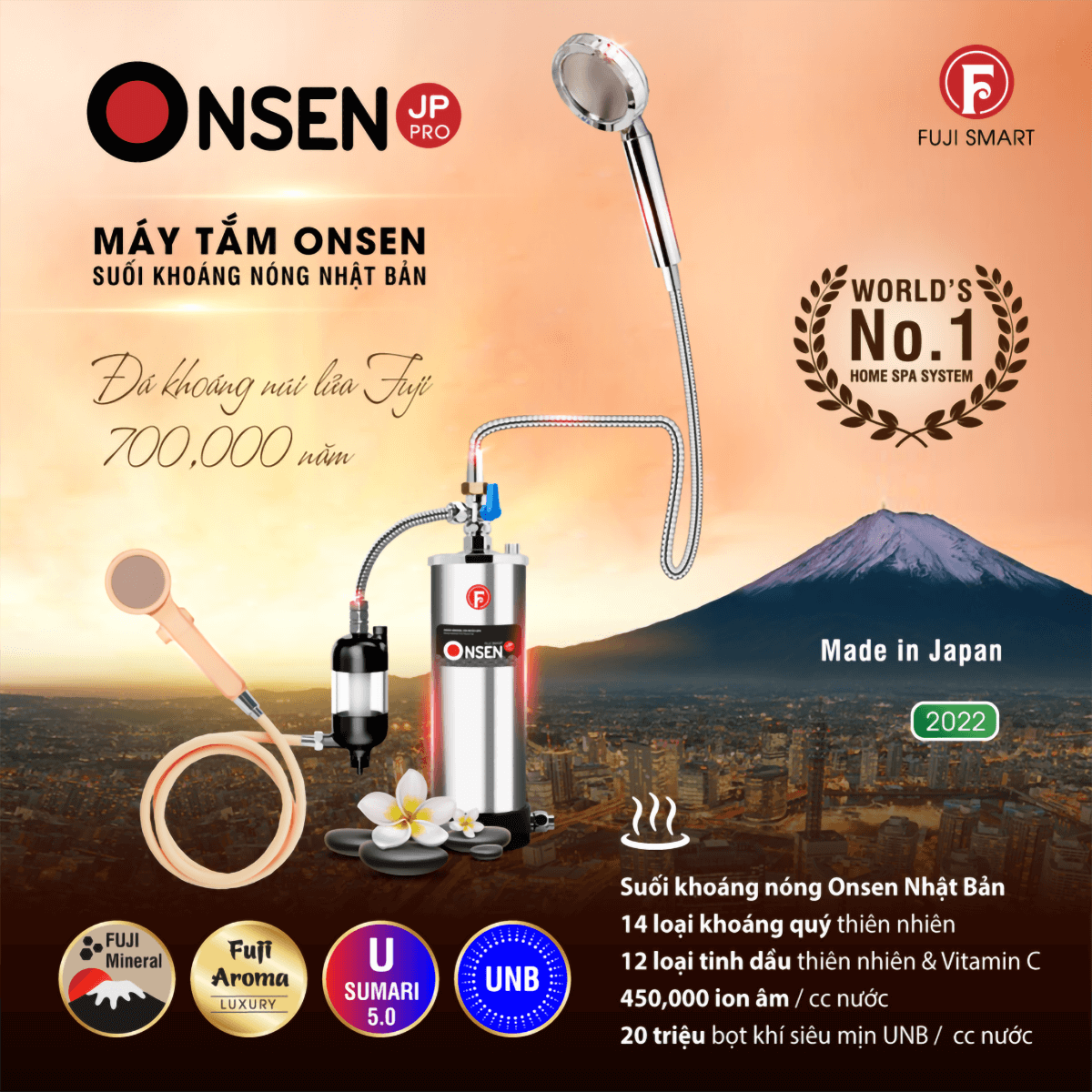 Máy tắm khoáng Fuji Smart Onsen JP Pro đem đến sự an tâm tối đa về chất lượng