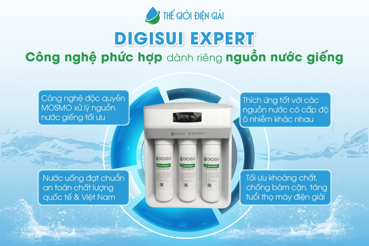 Máy lọc nước Digisui Expert có khả năng xử lý triệt để nguồn nước giếng tối ưu hiệu năng & chi phí nhất
