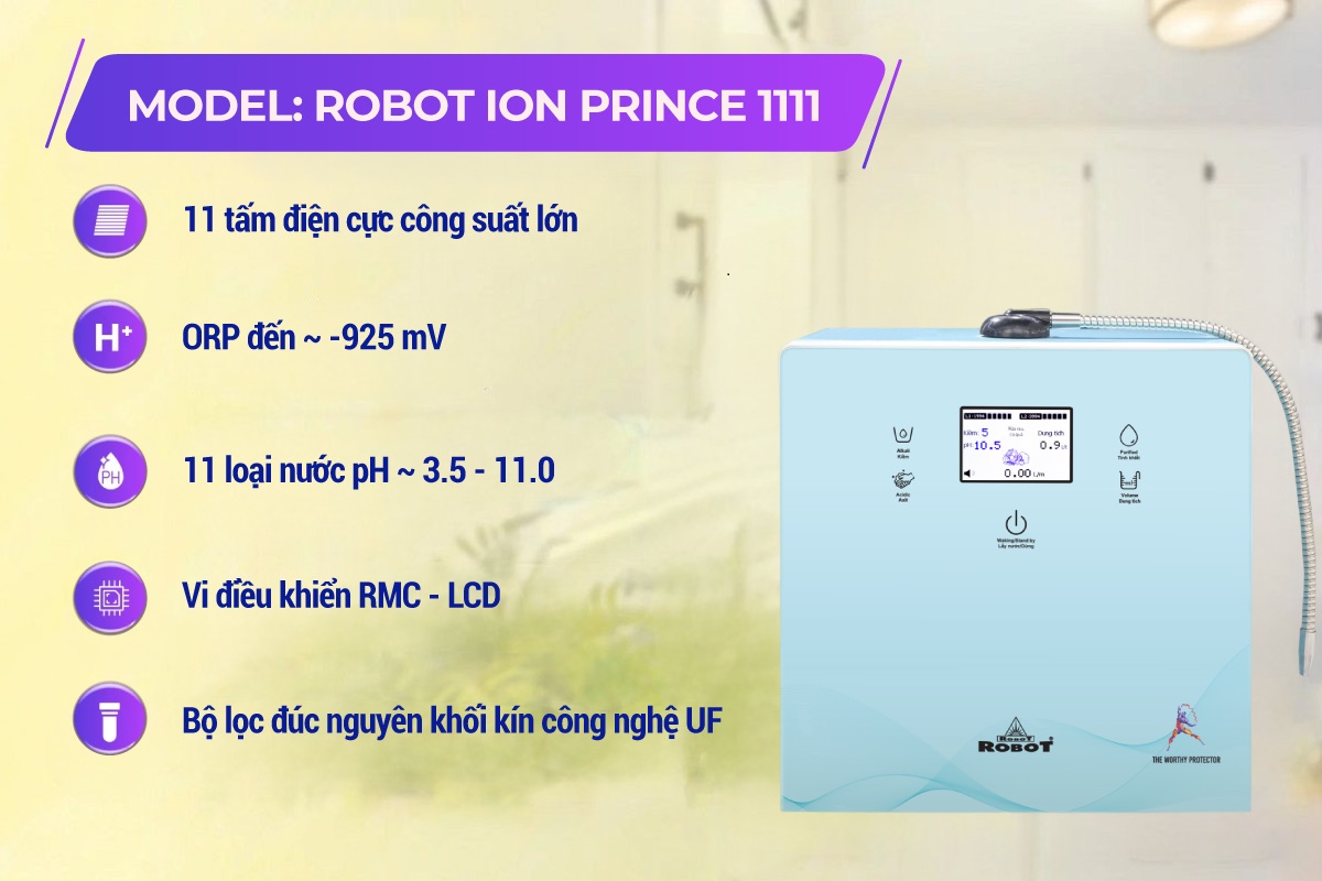 Ưu điểm máy lọc nước ion kiềm Robot ionPrince 1111 