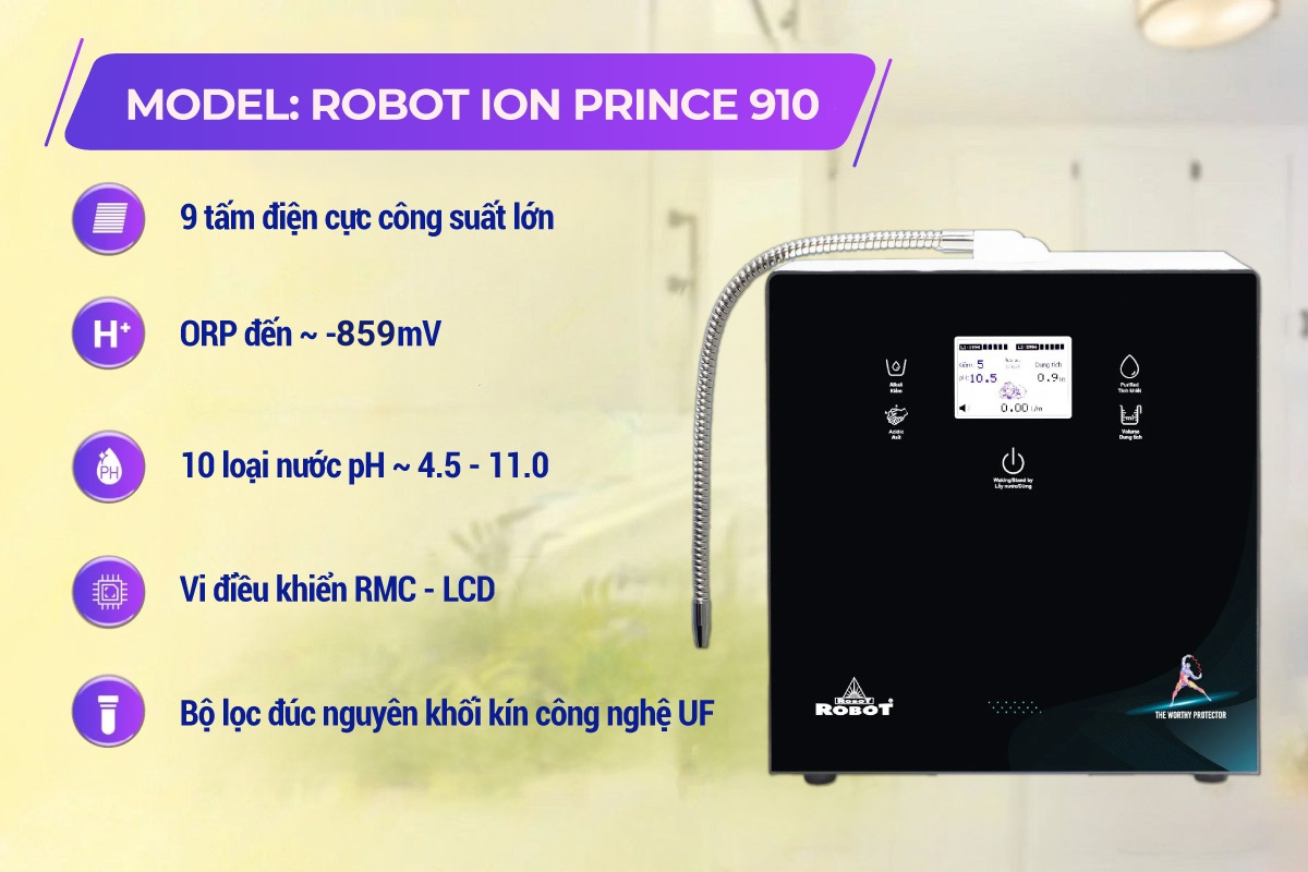Ưu điểm máy lọc nước ION kiềm Robot ionPrince 910 