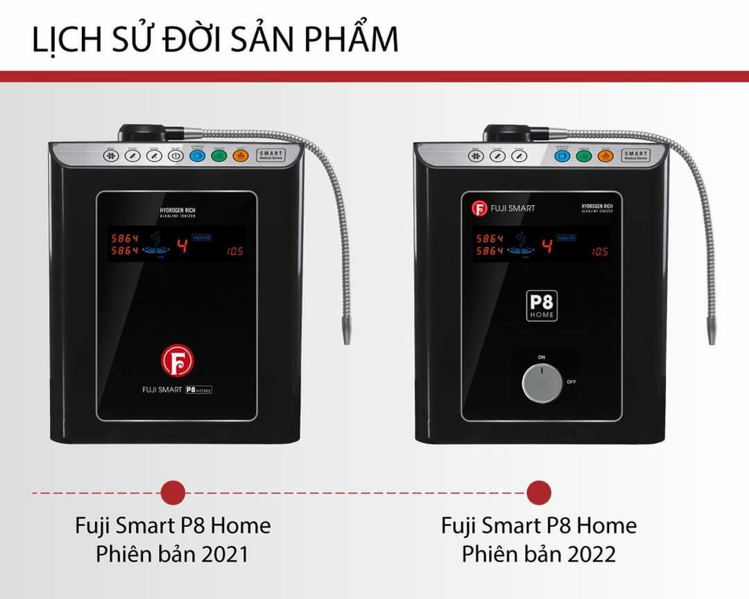 Hai phiên bản máy lọc nước ion kiềm Fuji Smart P8 Home