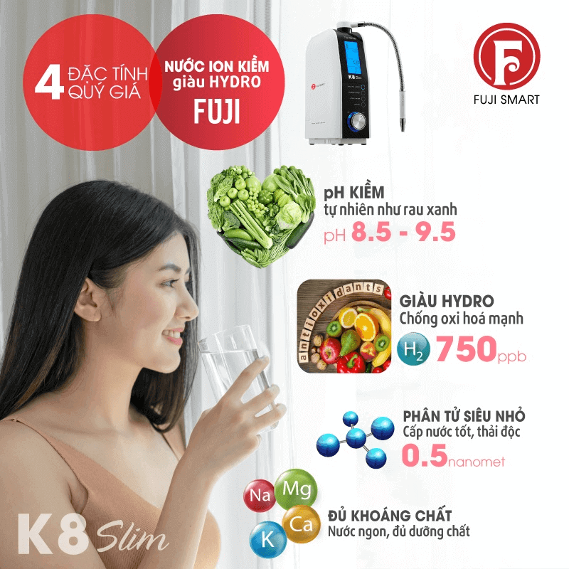 Máy điện giải Fuji Smart K8 Slim giá rẻ
