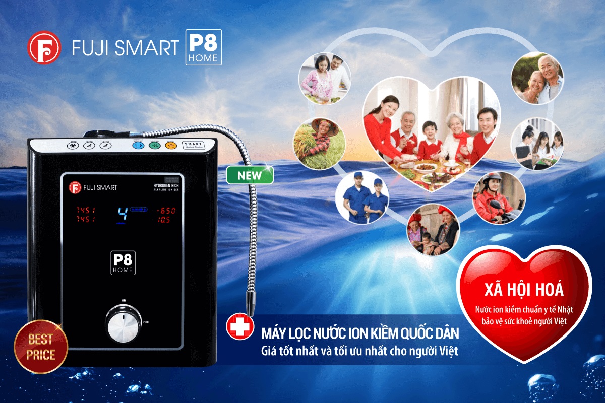 Máy lọc nước ion kiềm Fuji Smart P8 Home giá rẻ cho mọi nhà