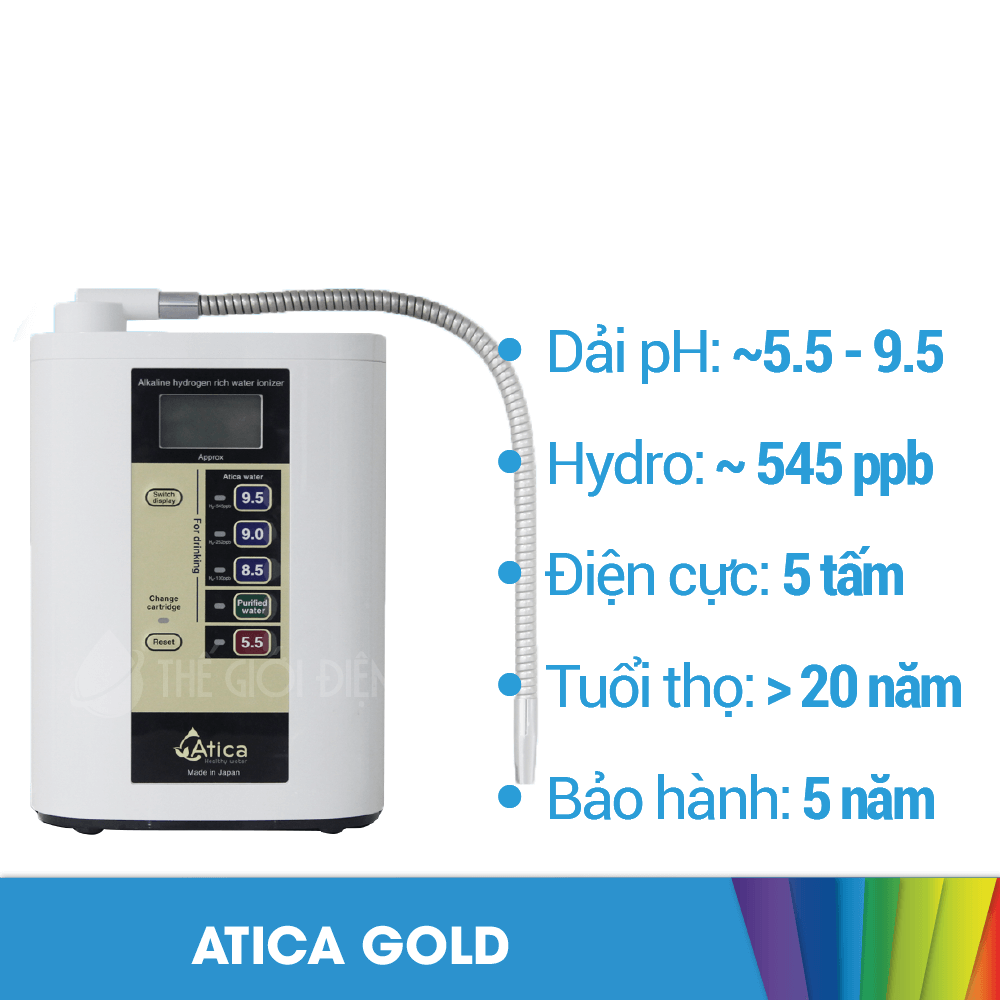 Máy lọc nước ion kiềm Atica Gold chính hãng