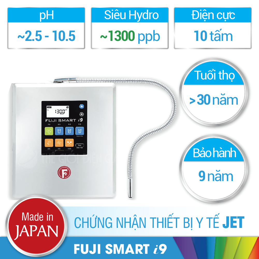 Máy lọc nước ion kiềm Fuji Smart i9 chính hãng