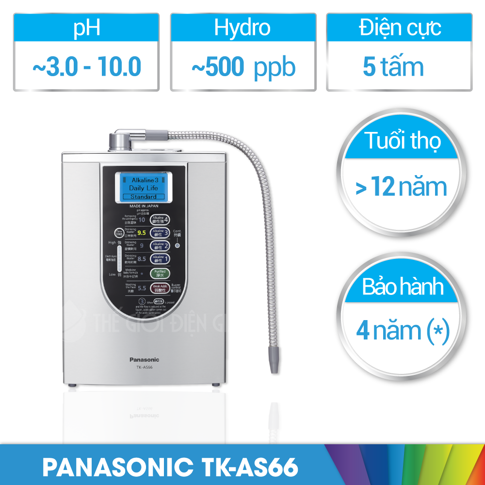 Máy lọc nước ion kiềm Panasonic TK-AS66 chính hãng