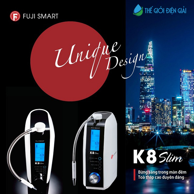fuji smart k8 slim kế thừa trọn vẹn công nghệ điện giải chính thống của Nhật