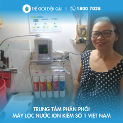 Cô Trần Thị Thanh Hiền Phường Hiệp Bình Chánh, TP Thủ Đức lắp máy lọc nước ion kiềm Panasonic TK-AS45 Nhật Bản