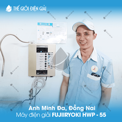 Anh Minh Đa, Đồng Nai lắp máy lọc nước ion kiềm Fujiiryoki HWP-55 tốt cho sức khỏe