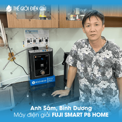 Anh Sâm, Bình Dương lắp đặt máy lọc nước ion kiềm Fuji Smart P8 Home Nhật Bản giá rẻ
