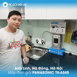 Gia đình anh Linh, Hà Đông, Hà Nội lắp máy lọc nước ion kiềm Panasonic TK-AS45 giàu hydro