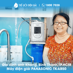 Gia đình anh Khang, quận Bình Thạnh, thành phố Hồ Chí Minh lắp máy lọc nước ion kiềm Panasonic TK-AS45 giàu hydro
