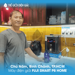 Chú Năm, Bình Chánh, TP.HCM lắp đặt máy lọc nước ion kiềm Fuji Smart P8 Home chính hãng tốt nhất