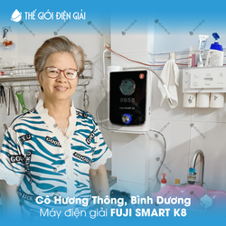 Cô Hương Thông, Bình Dương lắp máy lọc nước ion kiềm Fuji Smart K8