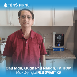 Chú Mậu, Quận Phú Nhuận, TP.HCM lắp đặt máy lọc nước ion kiềm Fuji Smart K8 tính năng thông minh tốt cho sức khỏe