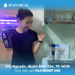 Chị Nguyên, Quận Bình Tân, TP.HCM lắp đặt máy lọc nước ion kiềm Fuji Smart U60 siêu gọn, tính năng siêu tốt