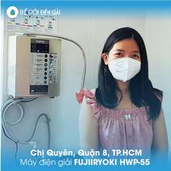 Chị Quyên, Quận 8, Tp.Hồ Chí Minh lắp máy lọc nước ion kiềm Fujiiryoki HWP-55 tốt cho sức khỏe