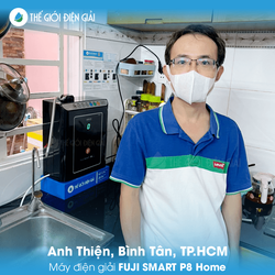 Anh Thiện, Bình Tân, TP HCM lắp máy lọc nước ion kiềm Fuji Smart P8 Home giàu Hydro tốt cho sức khỏe