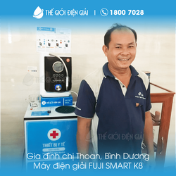 Gia đình chị Thoan, Bình Dương lắp máy lọc nước ion kiềm Fuji Smart K8 tốt cho sức khỏe