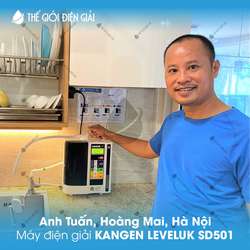 Anh Tuấn, Quận Hoàng Mai, Hà Nội lắp đặt máy lọc nước ion kiềm Kangen - Leveluk SD501
