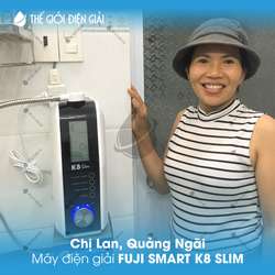 Chị Lan, Quảng Ngãi lắp máy lọc nước ion kiềm Fuji Smart K8 Slim