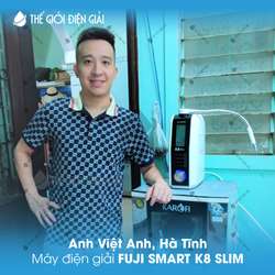 Anh Việt, Hà Tĩnh lắp máy lọc nước ion kiềm Fuji Smart K8 Slim