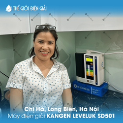 Chị Hà, Quận Long Biên, Hà Nội lắp đặt máy lọc nước ion kiềm Kangen - Leveluk SD501