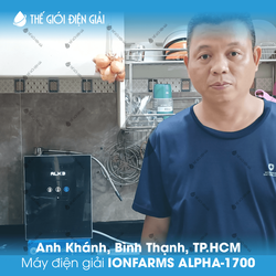 Anh Khánh, Bình Thạnh, TP.HCM lắp máy lọc nước ion kiềm IonFarms Alpha-1700 Hàn Quốc