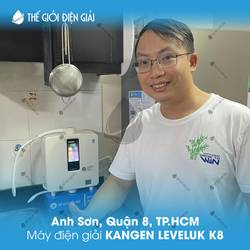 Anh Sơn, Quận 8, TP.HCM lắp đặt máy lọc nước ion kiềm Kangen LeveLuk K8