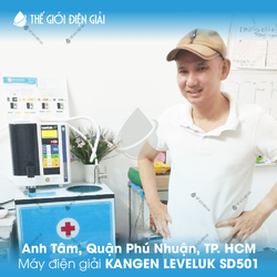 Anh Tâm, Quận Phú Nhuận, TP.HCM lắp đặt máy lọc nước ion kiềm Kangen - Levelux SD501