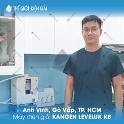 Anh Vinh, Gò Vấp, TP.HCM lắp đặt máy lọc nước ion kiềm Kangen LeveLuk K8