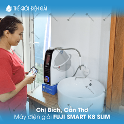 Chị Bích, Cần Thơ lắp đặt máy lọc nước ion kiềm Fuji Smart K8 Slim