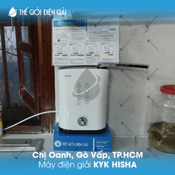 Chị Oanh, Gò Vấp, TP.HCM lắp đặt máy lọc nước ion kiềm KYK Hisha