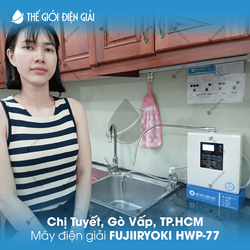 Chị Tuyết, Quận Gò Vấp, TP.HCM lắp đặt máy lọc nước ion kiềm Fujiiryoki HWP-77
