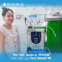Chị Việt, Quận 6, TP.HCM lắp máy lọc nước iON kiềm Fuji Smart P9